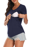 Solid Comfort Scoop Nursing T-Shirt Dark Navy / S Tops