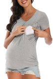 Solid Comfort Scoop Nursing T-Shirt Gray / S Tops