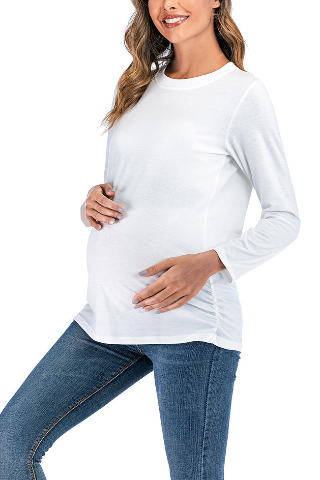 Solid Long Sleeve Maternity T-shirt