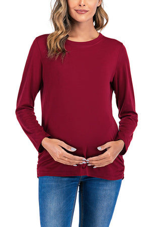 Solid Long Sleeve Maternity T-shirt