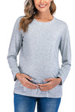 Solid Long Sleeve Maternity T-shirt