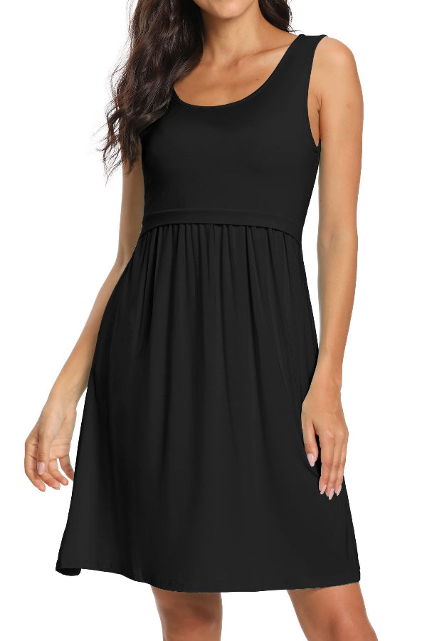 Solid Sleeveless Maternity & Nursing Tank Dress Glamix Maternity Solid Sleeveless Maternity & Nursing Tank Dress Glamix Maternity
