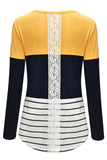Stitching Contrast Stripes Color Block Comfortable Nursing Top