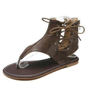 Strappy Open Toe Sandals With Zipper - Glamix Maternity