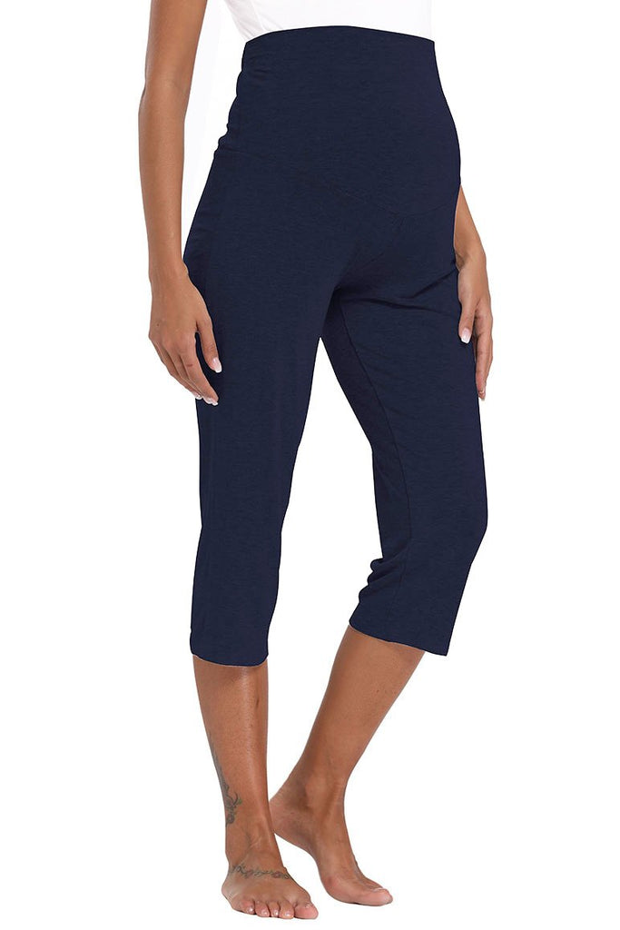 Stretchy Maternity Lounge Workout Capri Prenatal Yoga Pants