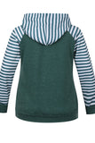 Striped Colorblock Pocket Maternity Hoodie