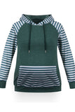 Striped Colorblock Pocket Maternity Hoodie