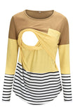 Striped Two-tone Double Layered Nursing Top