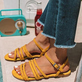 Suede Open Toe Flats Ankle Strap Sandals - Glamix Maternity