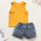 [6M-4Y] Summer Sleeveless Cute Baby Vest & Shorts Suit