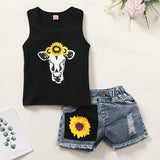 [6M-4Y] Summer Sleeveless Cute Baby Vest & Shorts Suit