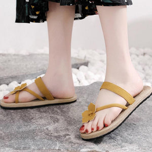 Telly Thong Flip Flops Flower Decor Slippers - Glamix Maternity