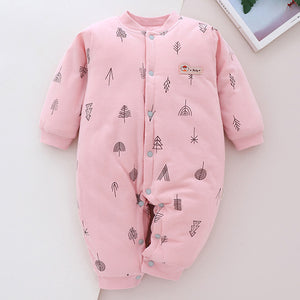 [0M-18M] Thickened Newborn Baby Romper With Tree Pattern