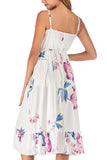 Thin Strap V-neck Maternity Midi Floral Wrap Dress