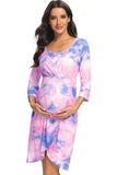 Tie Dye Labor Delivery Robe Nursing Sleepwear