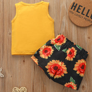 [18M-7Y] 2pcs Toddler Baby Casual Sleeveless Vest & Printed Pant Set