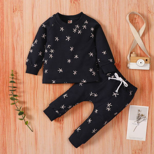 [6M-3Y] Two-Piece Baby Cute Sporty Printed Sweater