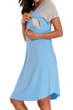 Two-tone Maternity & Nursing Sleep Nightgown