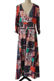 Vintage Boho Printed Maternity Maxi Dress