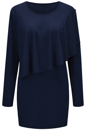 Long-Sleeved Breastfeeding T-Shirt Loose Solid Color Fashion Top