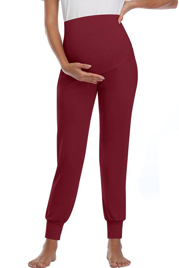 Wide Waistband Prenatal Yoga Pants With Pockets