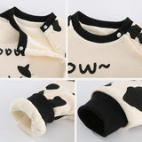 [3M-24M] Winter Thickened Cartoon Animal Pattern Romper