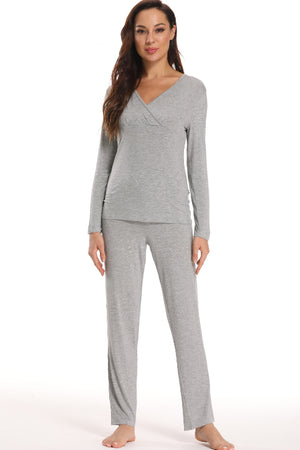 Soft Two Pieces Maternity Pajamas Women Nightwear Set