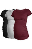 3-Pack Maternity T-Shirt Basic Pregnancy Tops