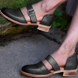 Low Heel Closed-toe Pump Shoes  With Buckle - Glamix Maternity