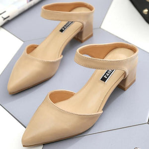 PU Ankle Strap Pointed Closed-toe Shoes - Glamix Maternity