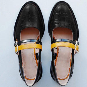 Comfort PU Closed Toe Flats With Buckles