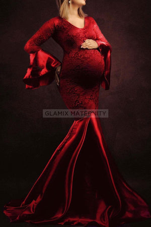 Fabulous Lace Mermaid Maternity Baby Shower Dress