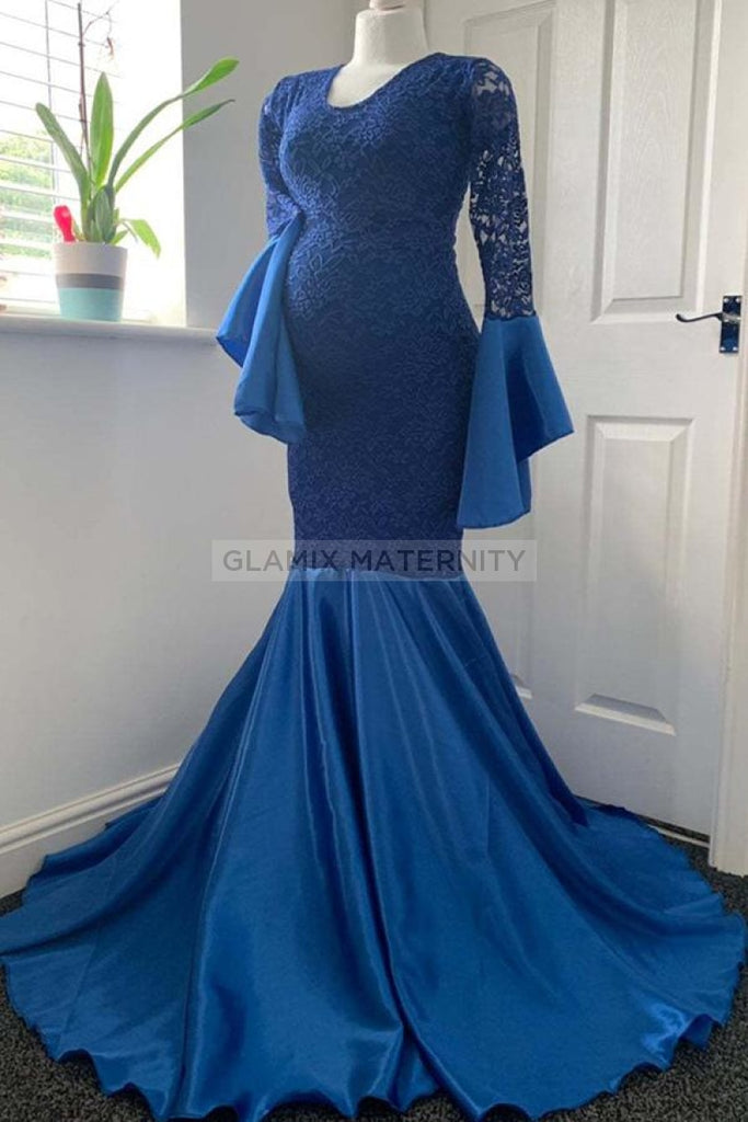 Soft Lace Mermaid Maternity Photoshoot Dress For Sale – Glamix