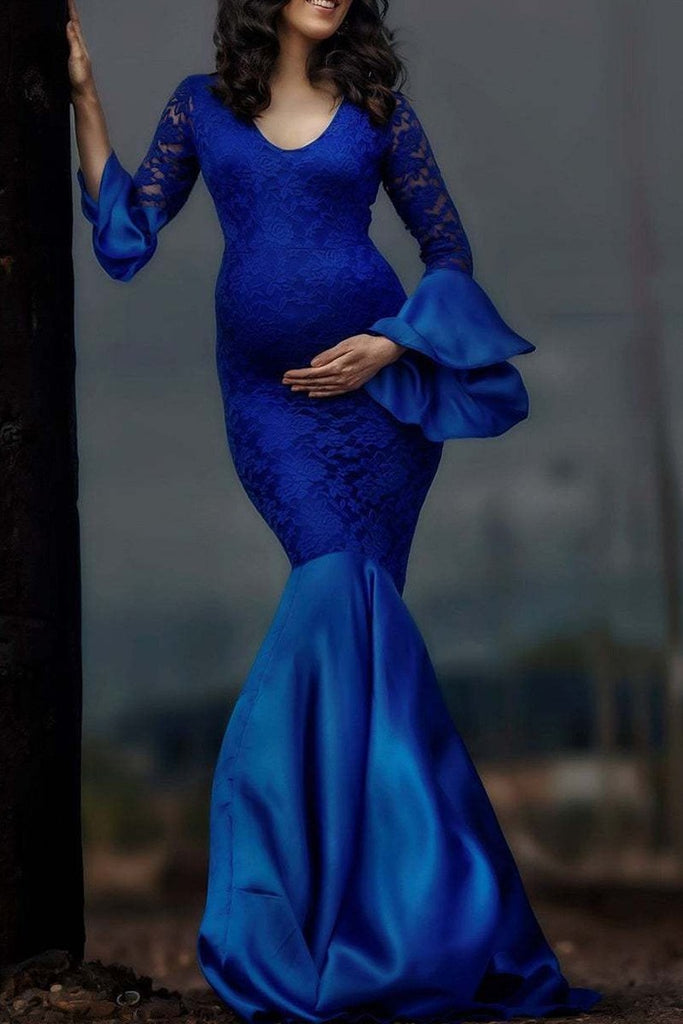 Fabulous Lace Mermaid Maternity Baby Shower Dress