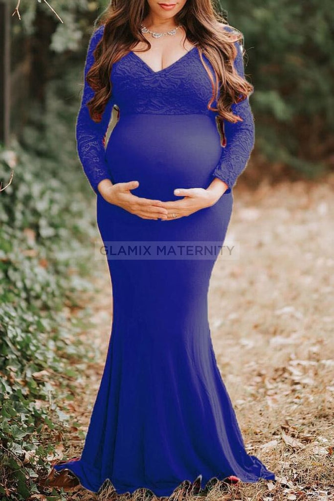 Fabulous Lace Mermaid Maternity Wedding Gown