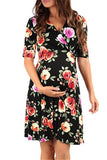 Floral Wrap Maternity Dress For Summer