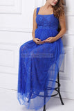 Lace Patched Tulle Cute Maternity Dress For Baby Shower