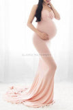 Pregnancy Strapless Sweetheart Flare Maternity Gown Pink / S Dresses