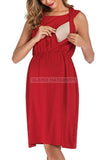 Sleeveless Scoop Loose Maternity & Nursing Dress Dresses