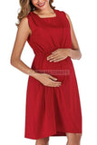 Sleeveless Scoop Loose Maternity & Nursing Dress Red / S Dresses