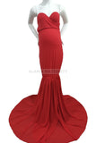 Strapless Mermaid Sweetheart Maternity Photoshoot Gown